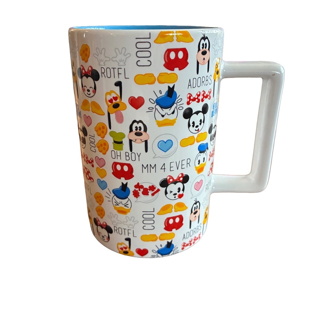 1995 Disney Mickey & Pals Emoji Mug – Vintage Blue Interior Collectible